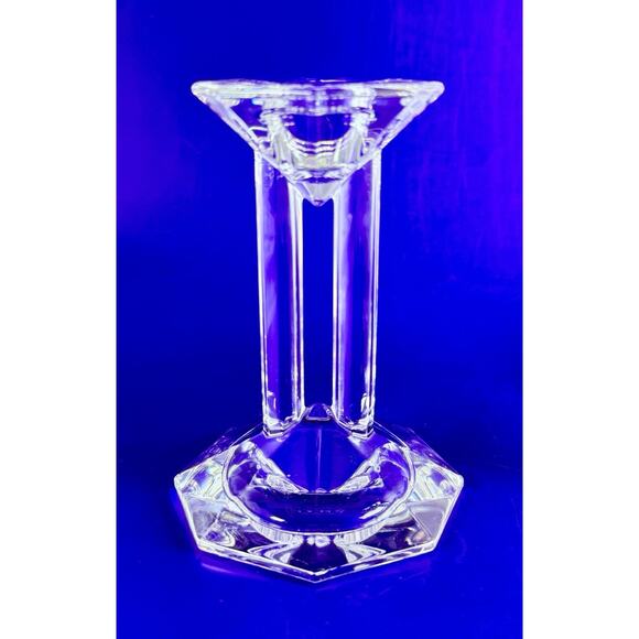 Lenox Ovations Crystal Candlestick Holders Set Of 2 Dual Pillers 5” Grannycore - Picture 4 of 10